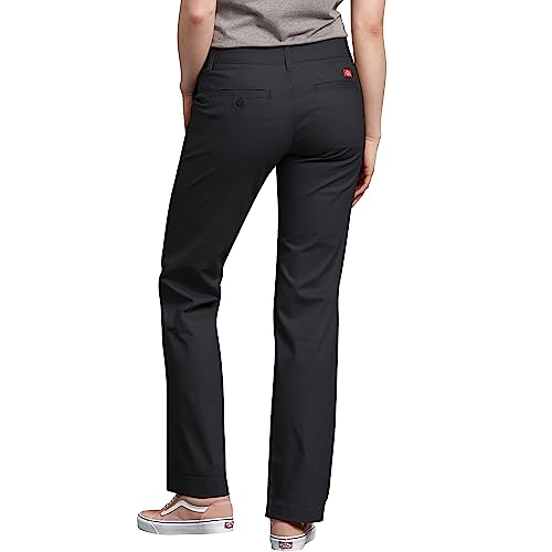 Dickies womens Relaxed Straight Stretch Twill pants, Black, 2 US