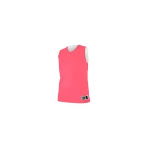 alleson athletic women's reversible tank, pink | white, small