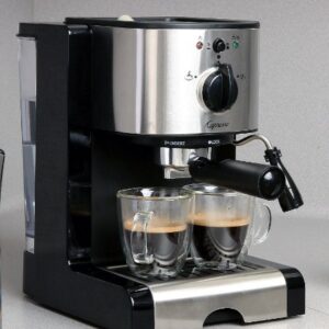 Capresso 116.04 Pump Espresso and Cappuccino Machine EC100, Black and Stainless, 46 oz