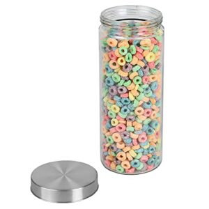 Home Basics Tall Glass Canister with Lid (Clear) | Glass Food Storage Canister for Dry Pasta, Flour, Trail Mix, and Candy | Kitchen Glass Containers