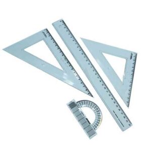 ruler set, shatterproof, rulers for school, office and home, plastic measuring tool, clear ruler set (1 unit)