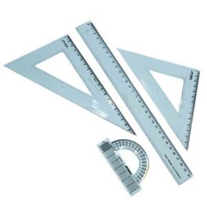 Ruler Set, Shatterproof, Rulers for School, Office and Home, Plastic Measuring Tool, Clear Ruler Set (1 unit)