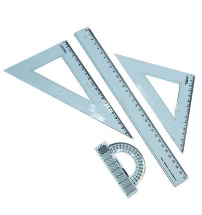 Ruler Set, Shatterproof, Rulers for School, Office and Home, Plastic Measuring Tool, Clear Ruler Set (1 unit)