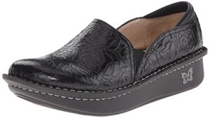 alegria debra womens professional shoe black embossed rose 7 m us