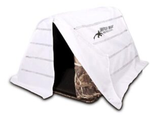 rig'em right waterfowl field bully bird hunting dog blind - ultra quick setup with no pins, hinges or poles (snow camo)