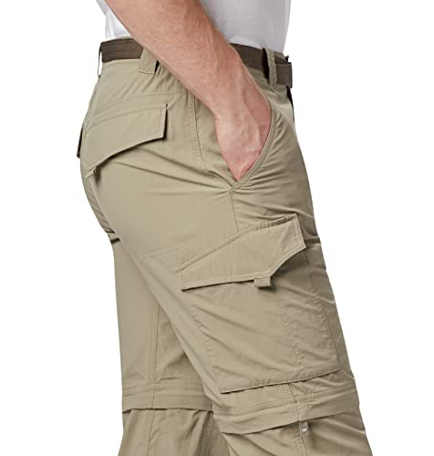 Columbia Men's Silver Ridge Convertible Pant, Breathable, UPF 50 Sun Protection, Tusk, 34x32