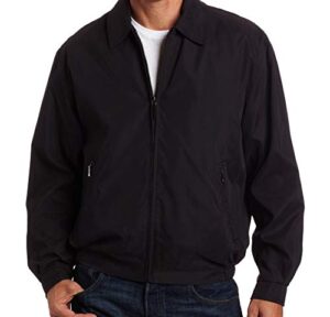 london fog men's auburn zip-front golf jacket (regular & big-tall sizes), black, large