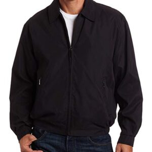 LONDON FOG Men's Auburn Zip-Front Golf Jacket (Regular & Big-Tall Sizes), Black, Large