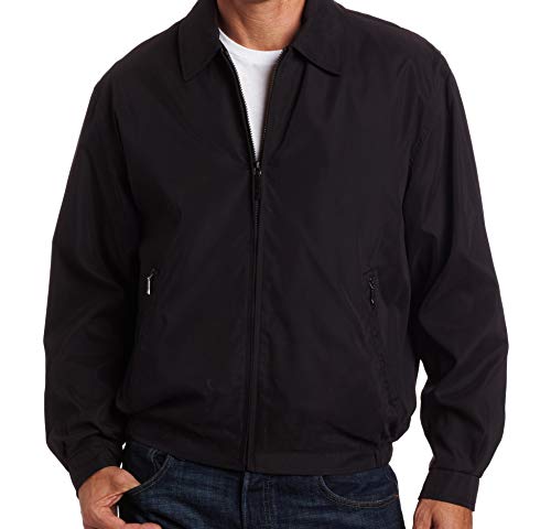 LONDON FOG Men's Auburn Zip-Front Golf Jacket (Regular & Big-Tall Sizes), Black, Large