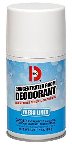 Big D 472 Concentrated Room Deodorant for Metered Aerosol Dispensers, Fresh Linen Fragrance, 7 oz (Pack of 12) - Air freshener ideal for restrooms, offices, schools, restaurants, hotels, stores