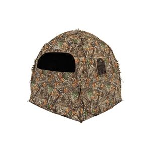 ameristep doghouse lightweight durable hunting spring steel ground blind with 8 windows & backpack carrying case - 2 hunters concealment - easy setup & takedown - canada compliant