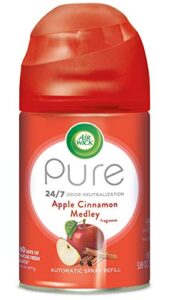 air wick pure freshmatic refill automatic spray, apple cinnamon medley, 1ct, air freshener, essential oil, odor neutralization, packaging may vary