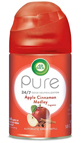 Air Wick Pure Freshmatic Refill Automatic Spray, Apple Cinnamon Medley, 1ct, Air Freshener, Essential Oil, Odor Neutralization, Packaging May Vary