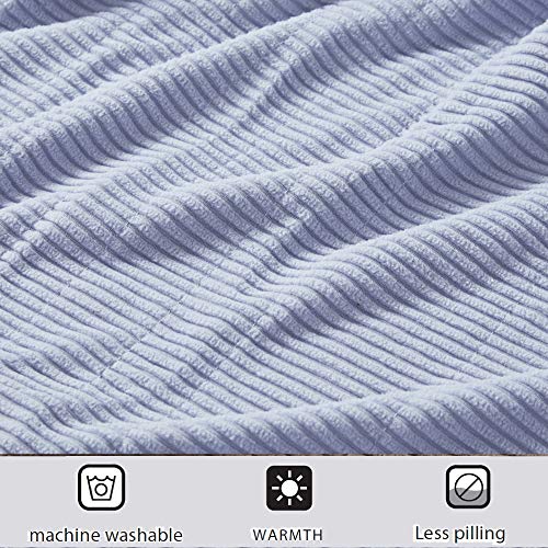 Beautyrest Electric Blanket Luxurious Micro Fleece Ultra Soft Ribbed Textured, Cozy and Snuggly Cover for Cold Weather, Fast Heating, Auto Shut Off, 20 Level Heat Setting Controller, King, Blue