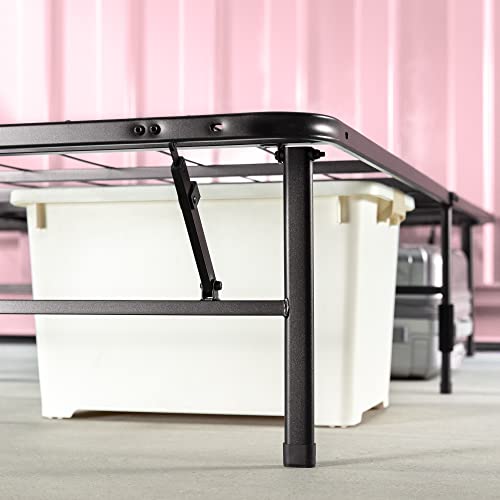 ZINUS SmartBase Tool-Free Assembly Mattress Foundation / 14 Inch Metal Platform Bed Frame / No Box Spring Needed / Sturdy Steel Frame / Underbed Storage, Black, Twin, Regular