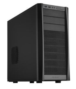 antec gaming series three hundred two mid-tower pc/gaming computer case with 9 tool-less drive bays, 2 ssd, 120/140mm fans x 2 pre-installed, 4 fan mounts for atx, m-atx and mini-itx,black