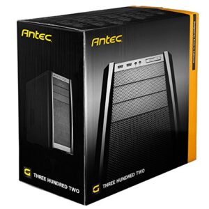 Antec Gaming Series Three Hundred Two Mid-Tower PC/Gaming Computer Case with 9 Tool-Less Drive Bays, 2 SSD, 120/140mm Fans x 2 Pre-Installed, 4 Fan Mounts for ATX, M-ATX and Mini-ITX,Black