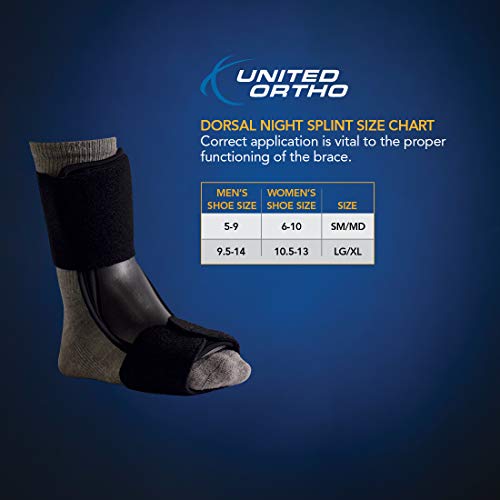 United Ortho 12065 Dorsal Night Splint for Plantar Fasciitis, Small/Medium