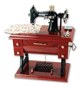 g ganen musical sewing machine music box vintage look (brown-1)