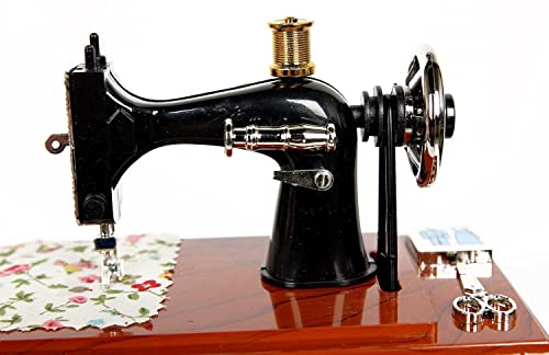 G Ganen Musical Sewing Machine Music Box Vintage Look (Brown-1)