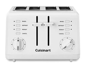 cuisinart cpt-142p1 4-slice compact plastic toaster, white