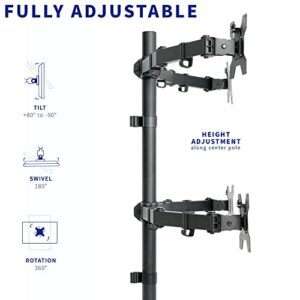 VIVO Quad 13 to 30 inch LCD Monitor Desk Mount, Fully Adjustable Stand with Tilt and Swivel, Holds 4 Screens with Max VESA 100x100, STAND-V004