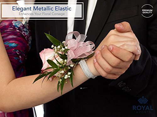 Royal Imports Corsage Wristlets Bracelets, Elastic Stretchable Hand Wrist Bands, for Wedding Prom Flowers, Girl Bridesmaid, Festival Floral Boutonniere, Party DIY Crafts Pack of 20