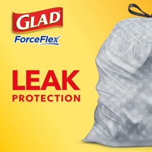 Glad ForceFlex Protection Series Tall Kitchen Trash Bags, 13 Gal, Unscented OdorShield, 90 Ct (Package May Vary)