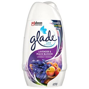 glade solid air freshener, deodorizer for home and bathroom, lavender & peach blossom, 6 oz