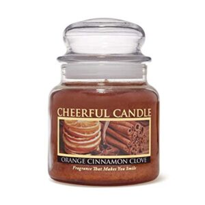 A Cheerful Giver - Orange Cinnamon Clove Scented Glass Jar Candle (16 oz) with Lid & True to Life Fragrance Made in USA