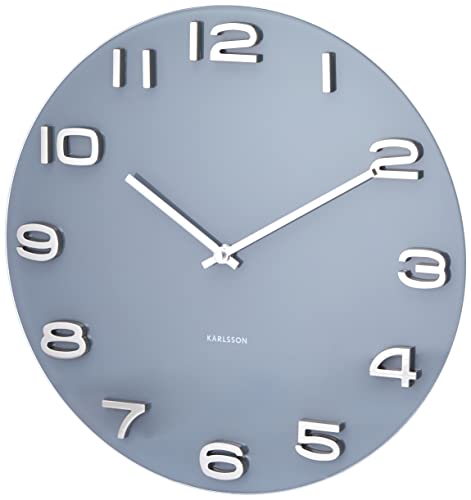 Karlsson Vintage Round Glass Wall Clock, Grey