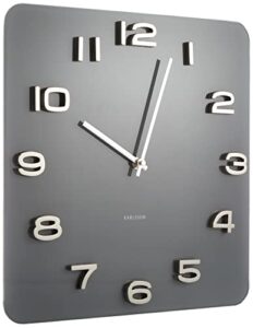 karlsson vintage glass wall clock, grey