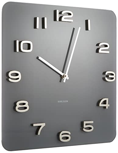 Karlsson Vintage Glass Wall Clock, Grey