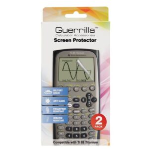 guerrilla ti89sp military grade screen protector 2-pack for texas instruments ti 89 titanium graphing calculator