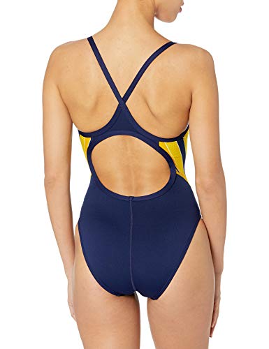 TYR SPORT Women's Phoenix Splice Diamondfit Swimsuit (Navy/Gold, Size 30)