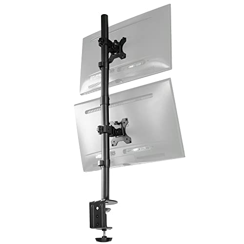 VIVO Dual LCD Monitor Desk Mount Stand Heavy Duty Stacked, Holds Vertical 2 Screens up to 32" (STAND-V002T)