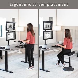 VIVO Dual LCD Monitor Desk Mount Stand Heavy Duty Stacked, Holds Vertical 2 Screens up to 32" (STAND-V002T)
