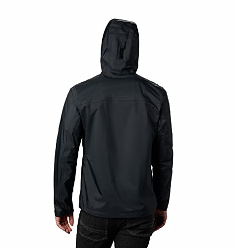 Columbia Men's Evapouration Rain Jacket, Waterproof and Breathable-, Black, Medium