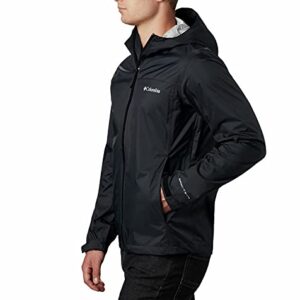 Columbia Men's Evapouration Rain Jacket, Waterproof and Breathable-, Black, Medium