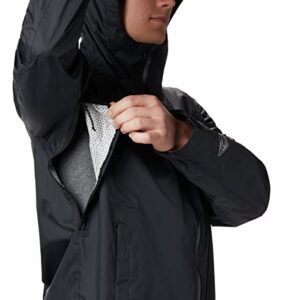 Columbia Men's Evapouration Rain Jacket, Waterproof and Breathable-, Black, Medium