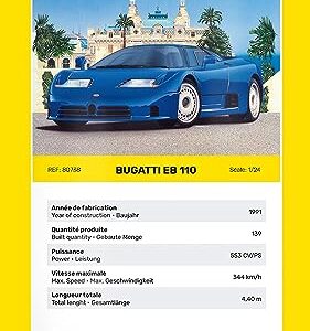 Heller HEL80738 1:24-Bugatti EB 110, Unpainted