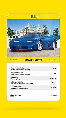 Heller HEL80738 1:24-Bugatti EB 110, Unpainted