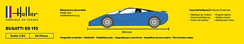Heller HEL80738 1:24-Bugatti EB 110, Unpainted