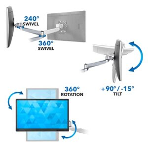Mount-It! Quad Monitor Desk Mount | Full Motion Monitor Arms for Four Computer Displays | Premium Aluminum Mount With Quick Disconnect Technology
