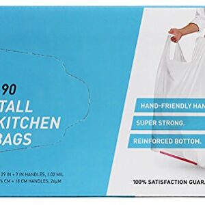 Hippo Sak Handle Trash Bag, with Power Strip, 13 Gallon Tall Kitchen, 90 Count