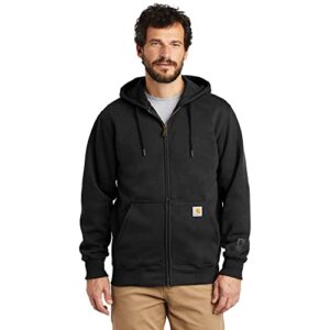 carhartt men's rain defender paxton heavyweight hooded sweatshirt, black, large