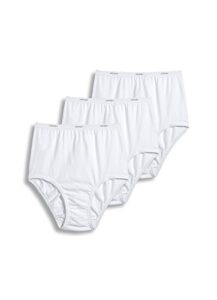 jockey women's underwear classic brief - 3 pack, white, 7