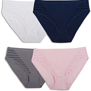 Fruit Of The Loom Women's Underwear Moisture Wicking Coolblend Panties, Hi-Cut - Fashion Assorted, X-Large (8)