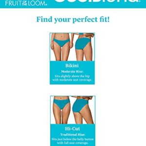 Fruit Of The Loom Women's Underwear Moisture Wicking Coolblend Panties, Hi-Cut - Fashion Assorted, X-Large (8)