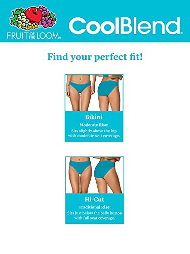 Fruit Of The Loom Women's Underwear Moisture Wicking Coolblend Panties, Hi-Cut - Fashion Assorted, X-Large (8)